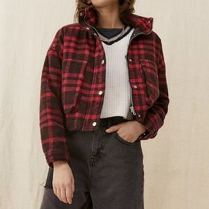 BDG Red and Black Plaid Flannel Jacket